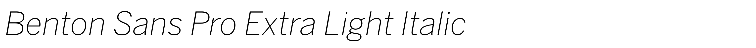 Benton Sans Pro Extra Light Italic